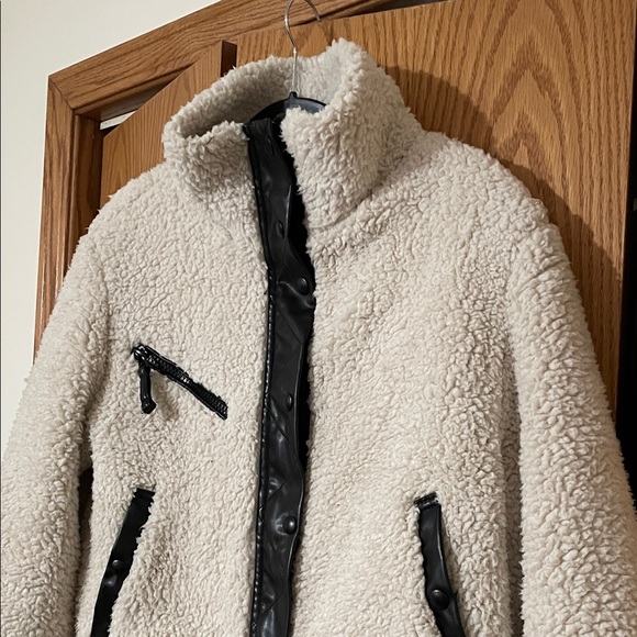 Blank NYC Cream Teddy Jacket with Black Accents - Picture 2 of 11